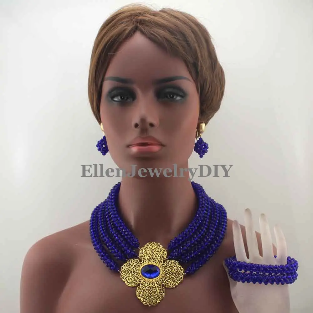 Горячая Распродажа набор украшений в Королевском Стиле нигерийское свадебное