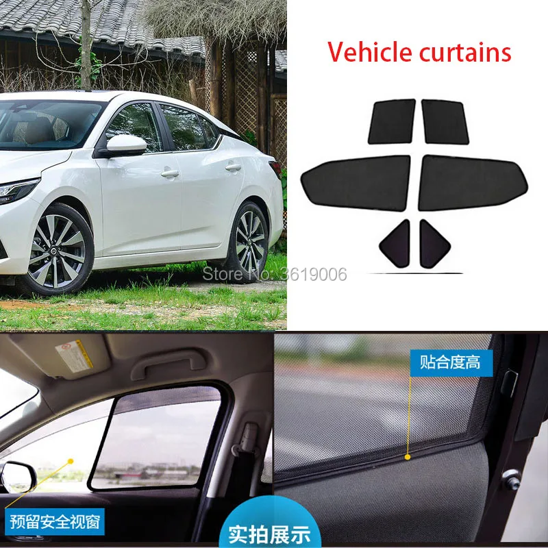 

6pcs High-end custom For Nissan Sylphy 12-19 card type magnetic car curtain sun shade car window shade car styling