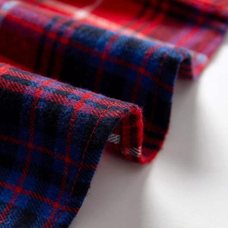 Классическая красная рубашка в клетку для мальчиков весенне-осенние хлопковые