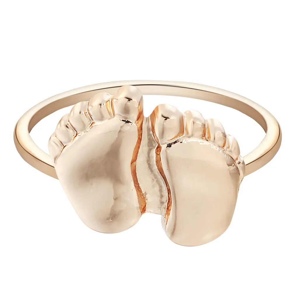 Kinitial 1 Шт. Симпатичные Два Фута Золотое Кольцо Моды Ребенок Ноги кольца Дети