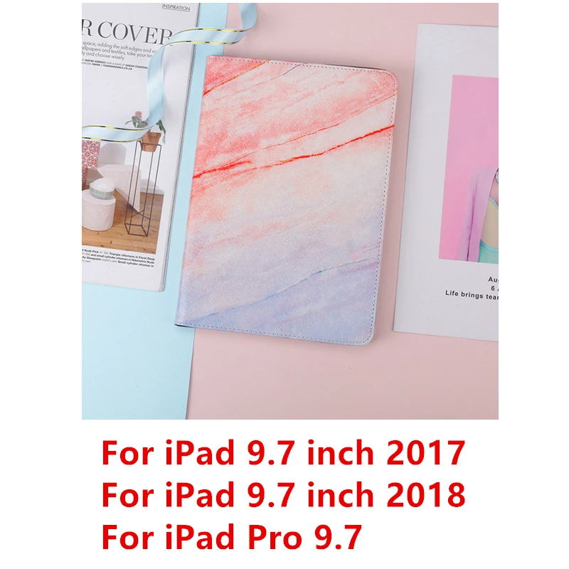 Pink Pro 9.7 Чехол под мрамор для iPad 9,7 Силиконовая задняя кожа смарт-Чехлы для iPad Mini 2/3/4/5 Air 2 1 Pro 10,5 Pro 11 Coque принципиально - Цвет: Pink Pro 9.7