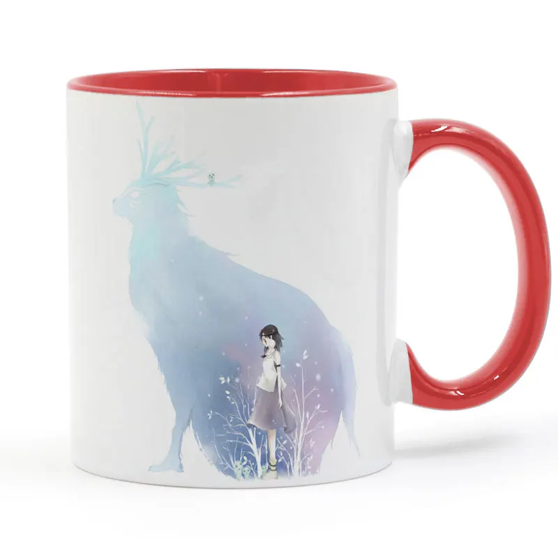 Аниме Фигурка Принцесса Мононоке Hime Сан Хаяо миядзяки; мультфильм кружка Кофе молока творческая керамическая кружка сделай себе сам подарки домашнего декора кружки 11 oz T303 - Цвет: RED
