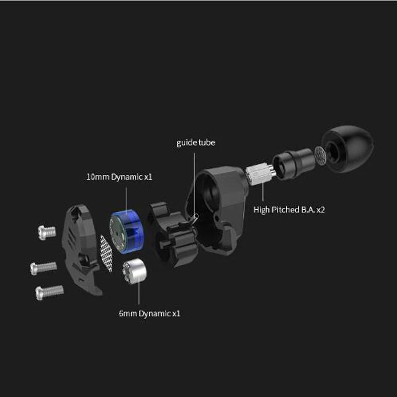 KZ ZS6 2DD 2BA Гибридный наушники в ухо DJ Hi-Fi работает Шум изоляции стерео гарнитура