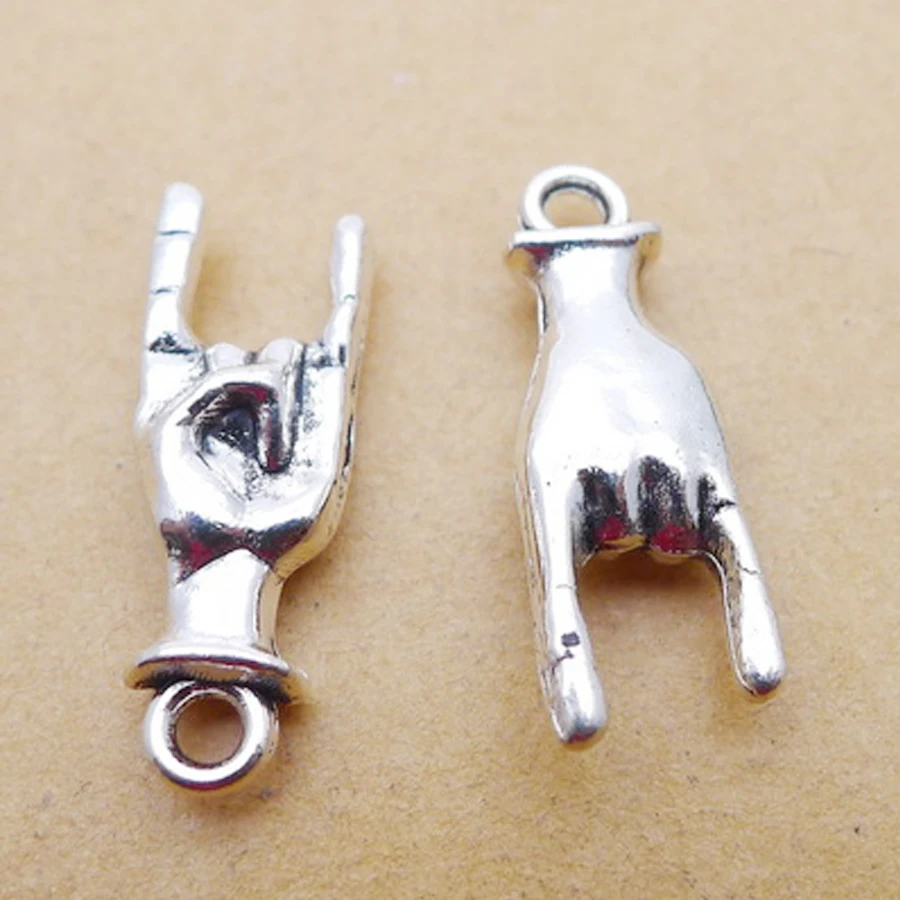 

RAINXTAR Fashion Alloy Left Hand Charms Buddha Palm Charms 8*22mm 100pcs AAC516