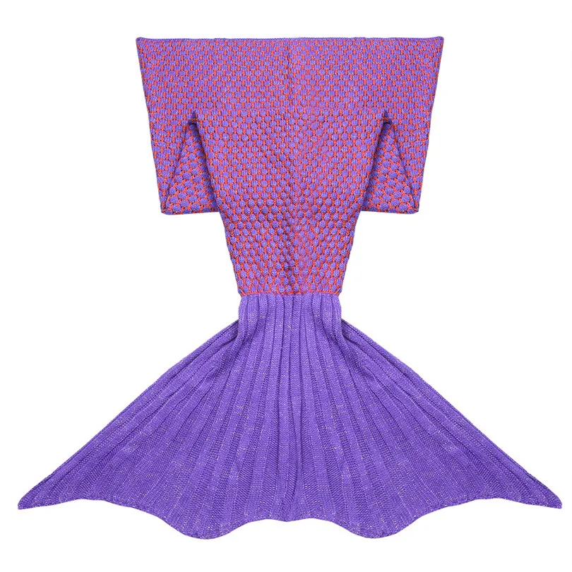 Горячие Продажи Супер-Мягкой Крючком Хвост Русалки Одеяло Вязание Дети Диван