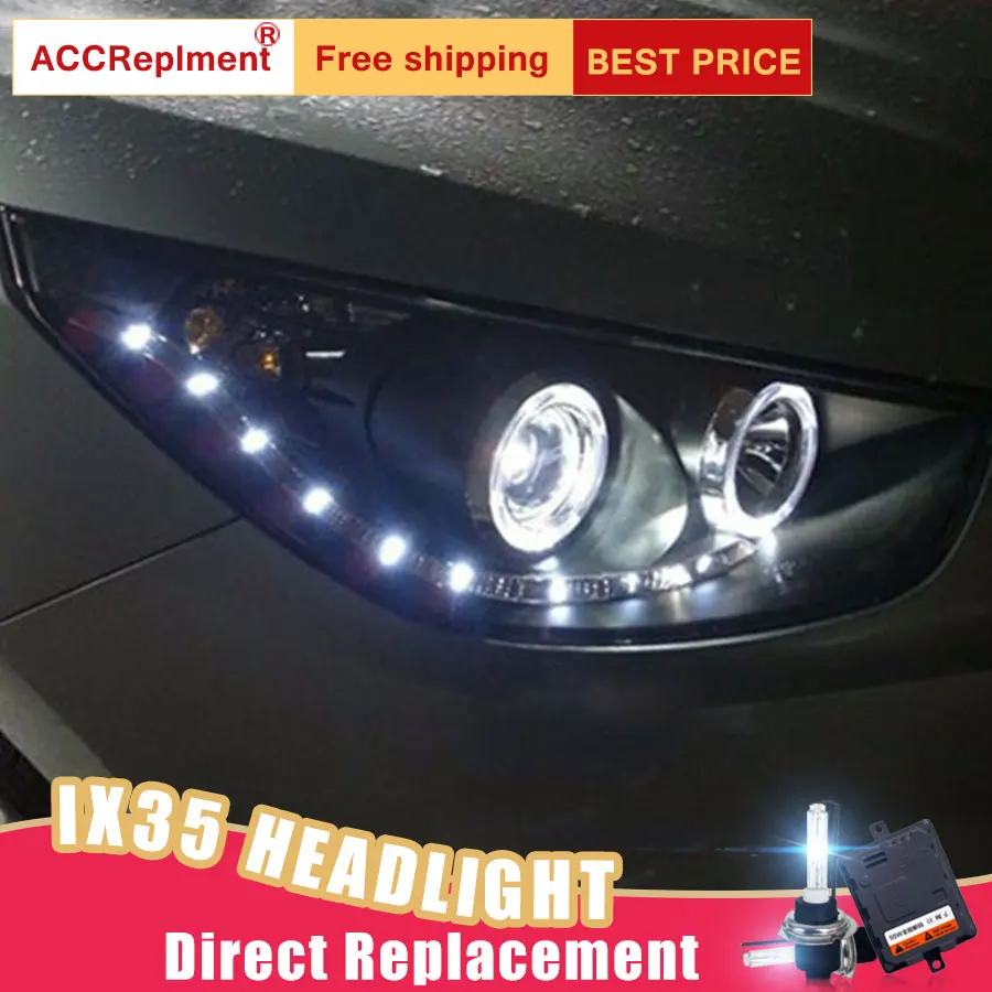 2 шт. светодиодный фары для Hyundai ix35 2010 2013 Светодиодный Автомобильные ангельские