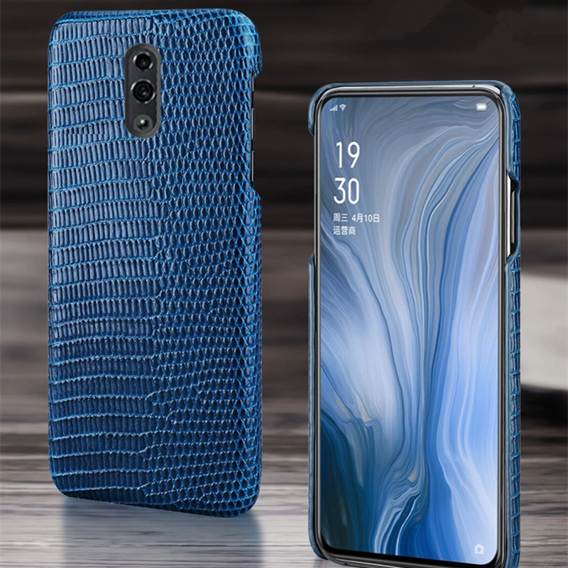Чехол для OPPO Reno из натуральной кожи Oppo кожаный чехол ящерицы задняя крышка
