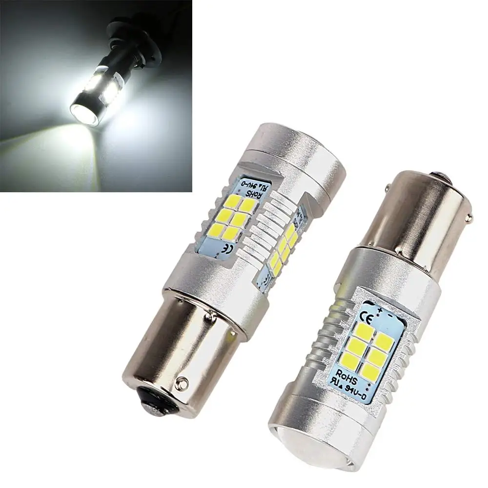 2 ампулы 1156 ba15s p21w bau15s py21w анти ошибка ODB 6000K белый/оранжевый 3000k 21 smd светодиодный