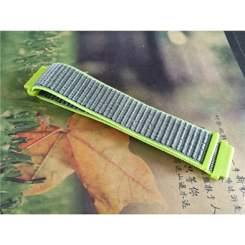 green Нейлоновый тканый браслет для Garmin vivoactive3 music venu Forerunner 245 645 ремешок мягкий дышащий умный ремешок для часов - Цвет: green