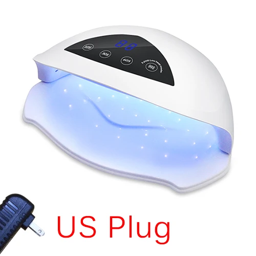 US Plug 72 Вт высокомощная лампа для ногтей, 36 светодиодов, УФ-лампа с умным датчиком и таймером, двойной светильник, Сушилка для ногтей для всех видов гель-лака - Цвет: US Plug