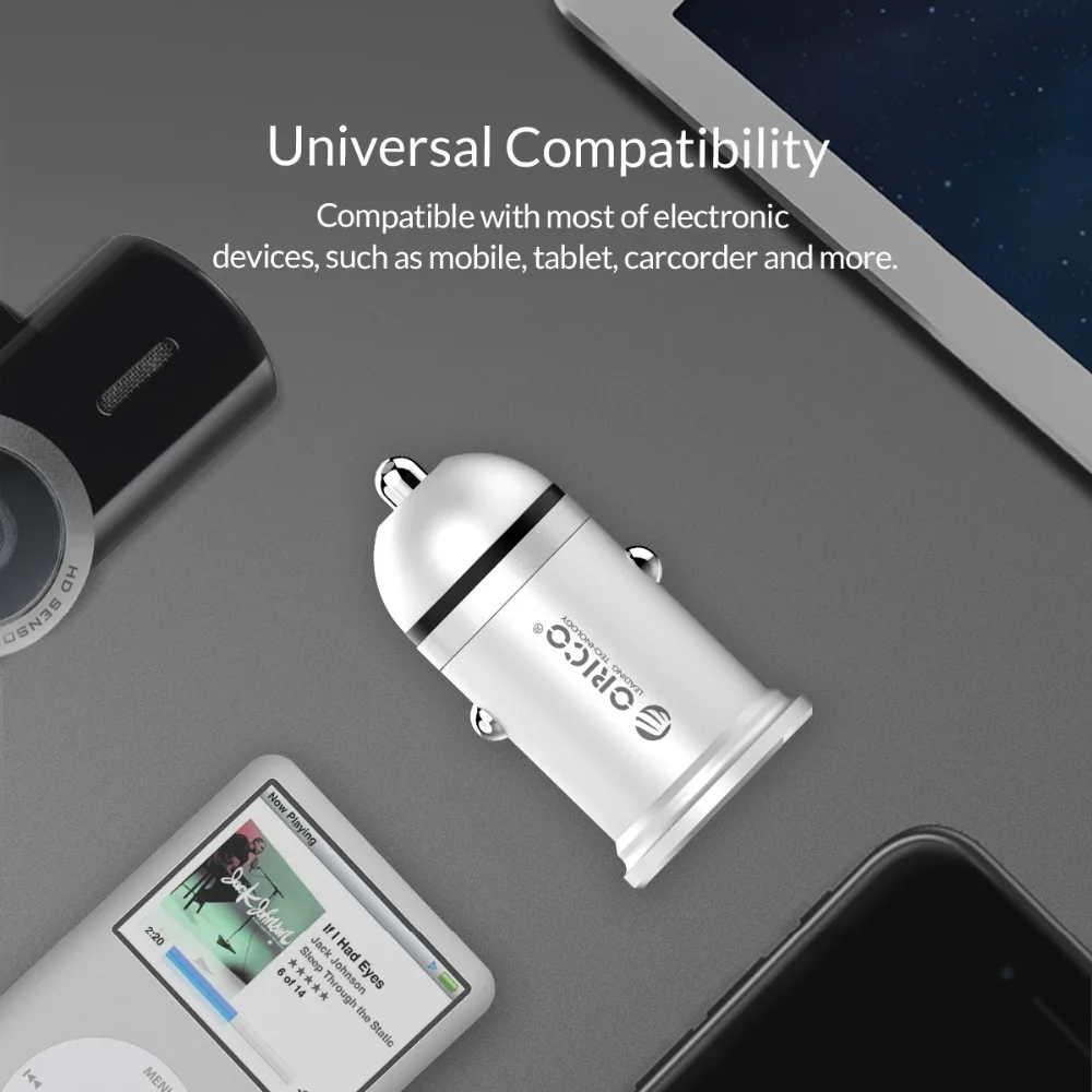 ORICO Mini 2 USB выход Автомобильное зарядное устройство 2.4A 15 5 Вт макс Быстрая зарядка