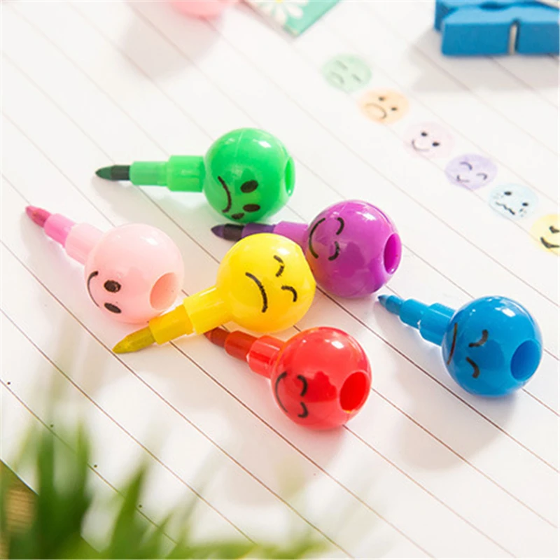 

Creative Sugar-Coated Haws cartoon pencil 7 Colors crayons student pencil Smile Graffiti Pen Stationery Gifts student supplies