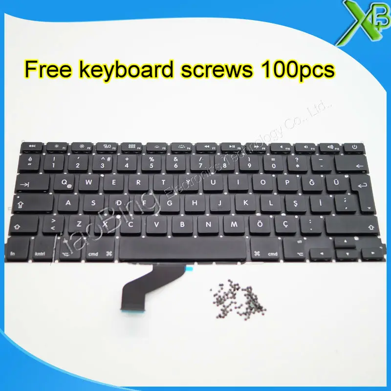 Совершенно новая Турецкая клавиатура TR + винты для клавиатуры 100 шт. MacBook Pro Retina 13 3