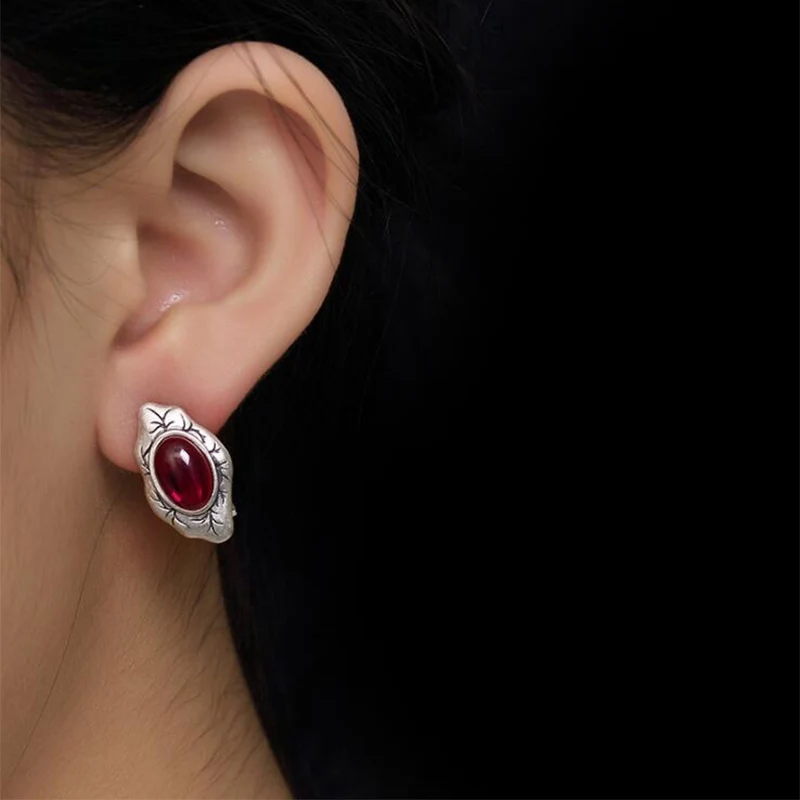 Женские серьги-гвоздики из серебра 2019 пробы с мозаичным халцедоном