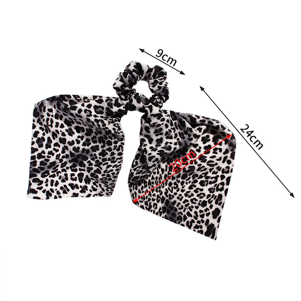Новые модные длинные эластичные резинки для волос с леопардовым принтом