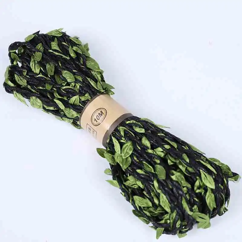 G1-9 black Новинка 5 м DIY прибытие лист веревочные натуральный Hessian джутовый шпагат веревка Мешковина ленты DIY ремесло Винтаж для дома Свадебная вечеринка Декор - Цвет: G1-9 black