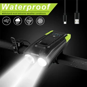 Велосипедный звонок с светильник кой, 2000 мА  ч, 4000 мА  ч, перезаряжаемый, 800 лм, светодиодный передсветильник для велосипеда