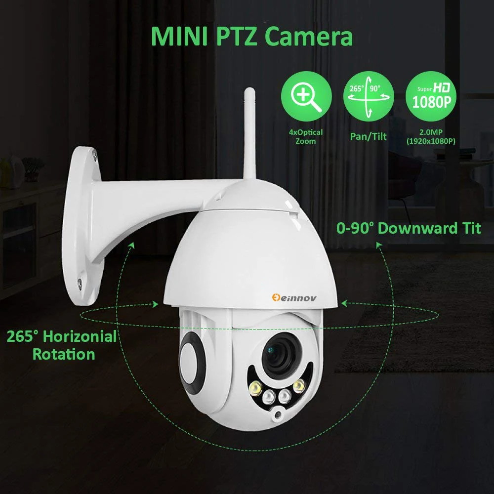 Einnov 4xzoom 1080P 2MP PTZ IP камера CCTV домашняя беспроводная безопасности Wifi Аудио система