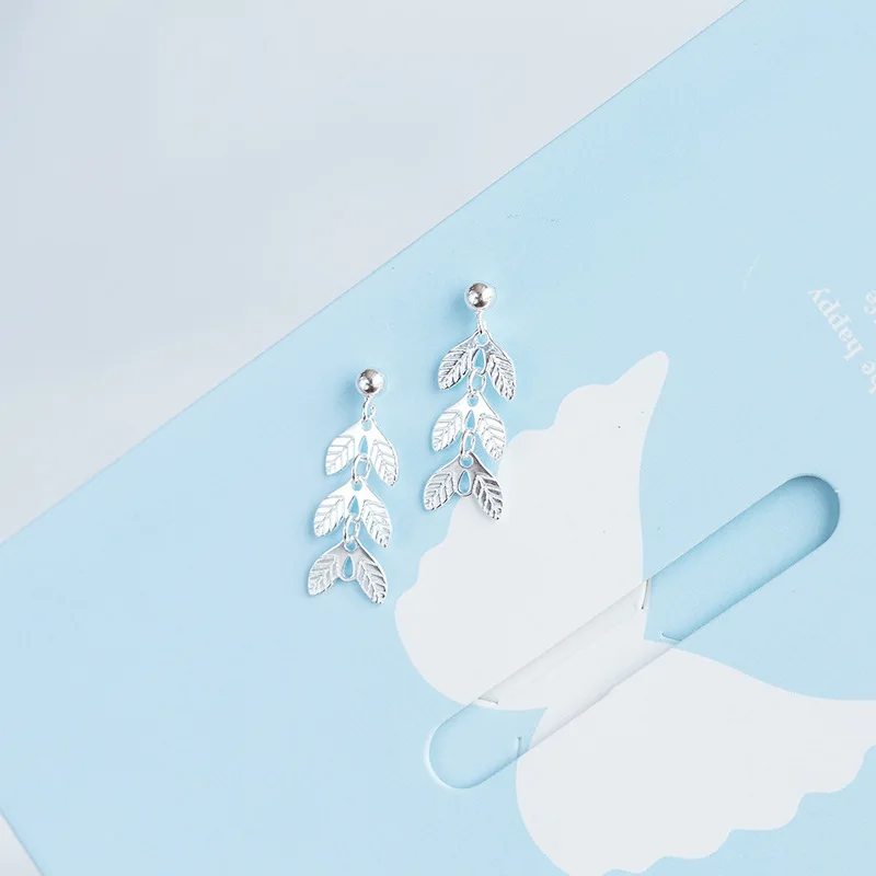 Серьги женские из серебра 925 пробы корейские декоративные серьги с