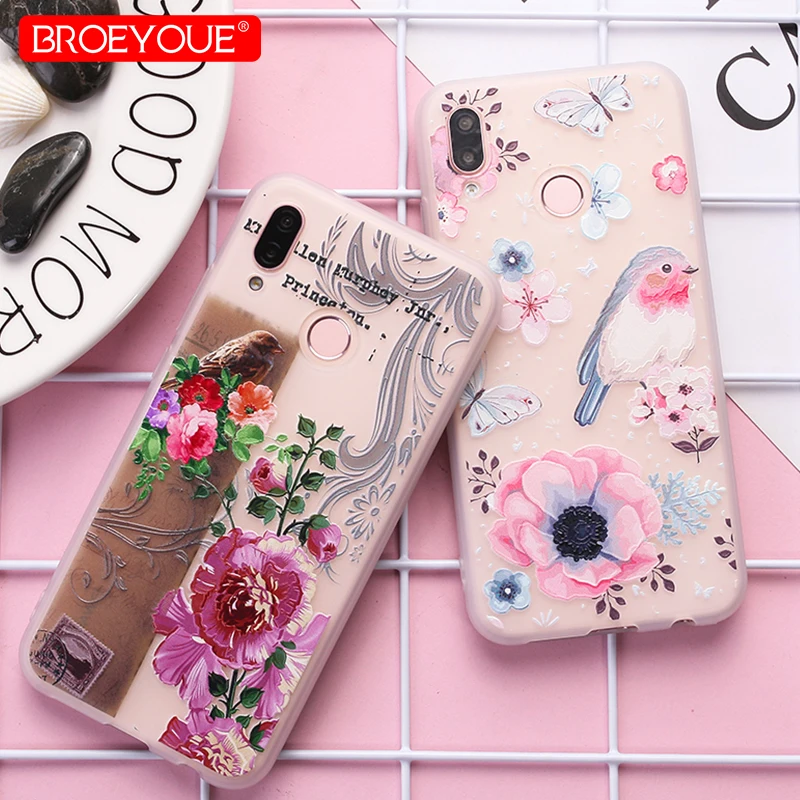 Чехол для Huawei P8 P9 P10 P20 Honor 9 Lite Nova 2 Plus 3E 3D мягкий рельеф ТПУ чехлы телефонов с