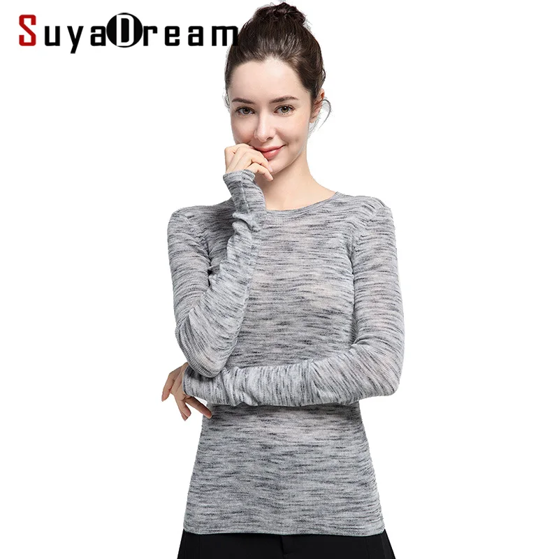 

Women Wool Pullover 100%Wool Sweater For Women Spandex Slim Fitting Knits 2019 Fall Winter Bottoming Sweaters