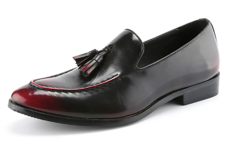 Men Genuine Cow Leather Dress Shoe Design Brand Shoes Male Classic Tassel Brogue Shoe Mans Footwear Formal Wedding Bullock Shoes