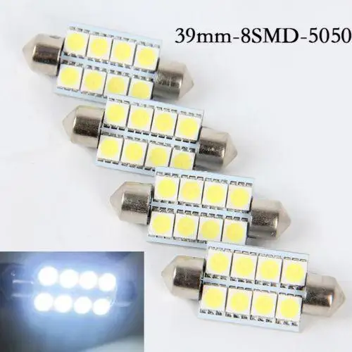Новый 12 В светодиодный автомобильный лампочка 39 мм гирлянда 8 SMD купольный карта