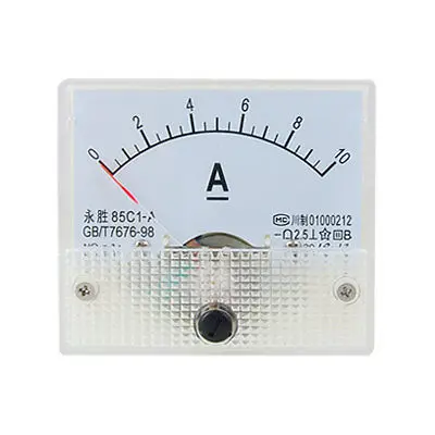

85C1 DC 0-10A Rectangle Analog Panel Ammeter Gauge