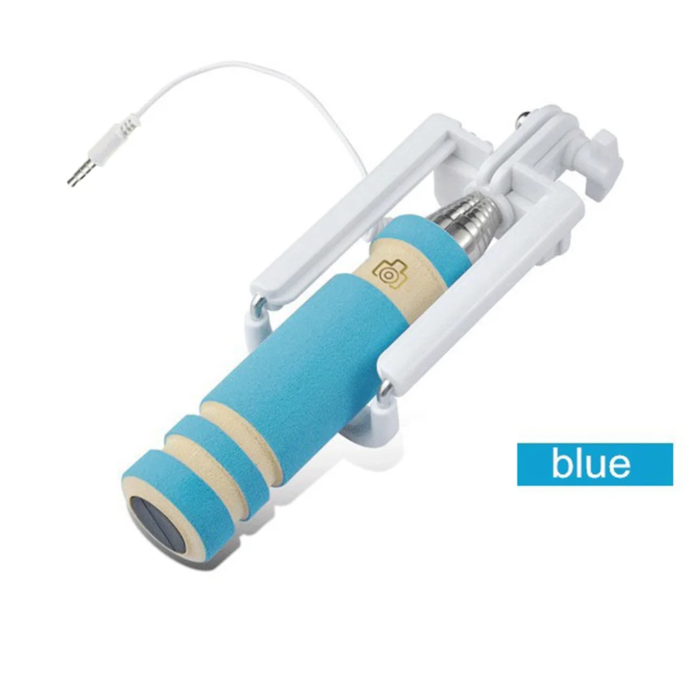 Мини Универсальный Регулируемый ручной селфи Палка с проводным управлением