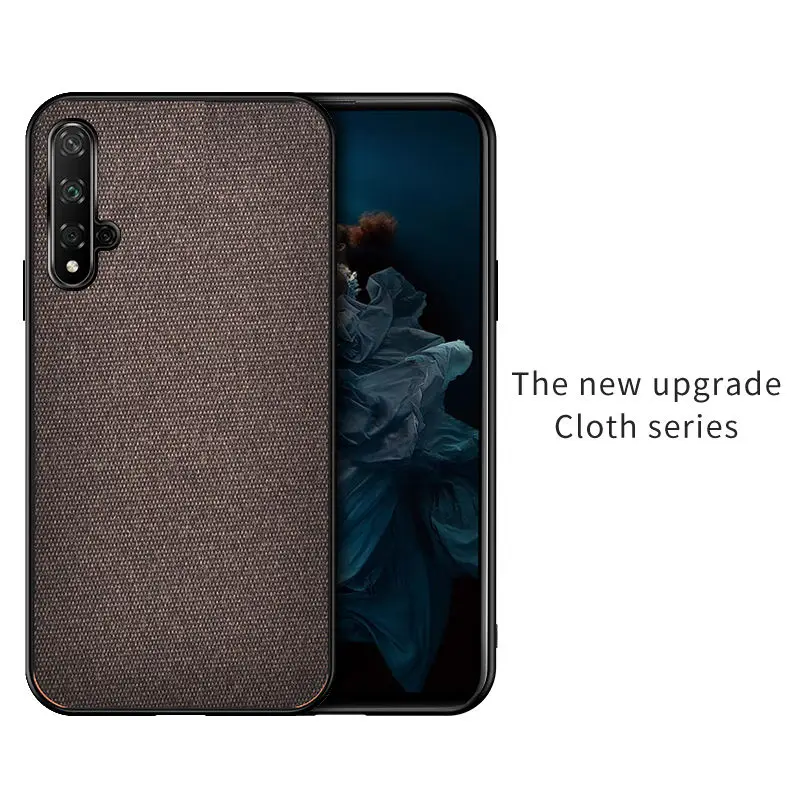 Brown Чехол из хлопковой ткани для huawei Honor 20 Lite Pro 20I Retra, силиконовая ткань, задняя крышка Honor 20 Lite, чехол Honor20 Lite, чехол s 20 Lite - Цвет: Brown