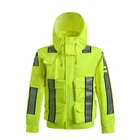 Рабочая одежда hi vis, защитная куртка, водонепроницаемая Светоотражающая куртка, дождевик, Мужская водонепроницаемая верхняя одежда, мужская куртка с несколькими карманами, комбинезоны, пончо