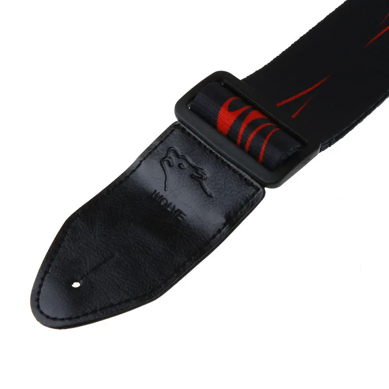 Высококачественный жаккардовый гитарный ремень с кожаными концами Регулируемая