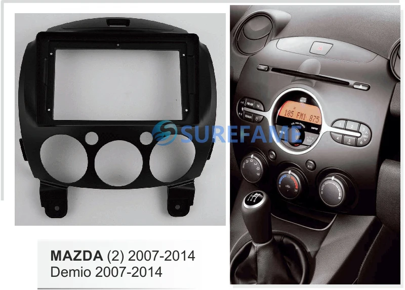 9 дюймов Автомобильная панель радио для Mazda 2; Demio 2007- Dash Kit установка переходная консоль Рамка адаптер 9 дюймов Накладка крышки