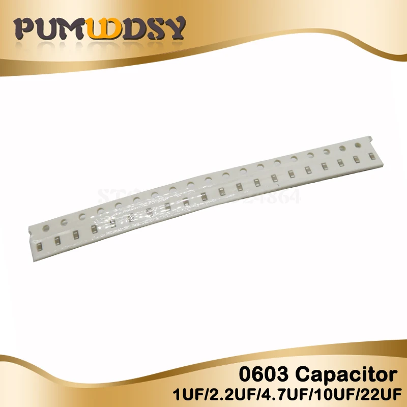 200 шт. 1 мкФ 2,2 мкФ 4,7 мкФ 10 мкФ 22 мкФ X5R ошибка 10% 16V 0603 225 SMD толстая пленка Бескорпусные Многослойные Керамика конденсатор с алюминиевой крышкой