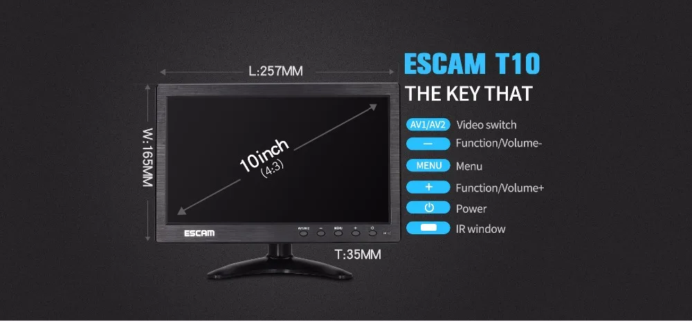Escam 8/10-дюймовый T08/T10 TFT HD ЖК-дисплей Мониторы для безопасности Камеры Скрытого