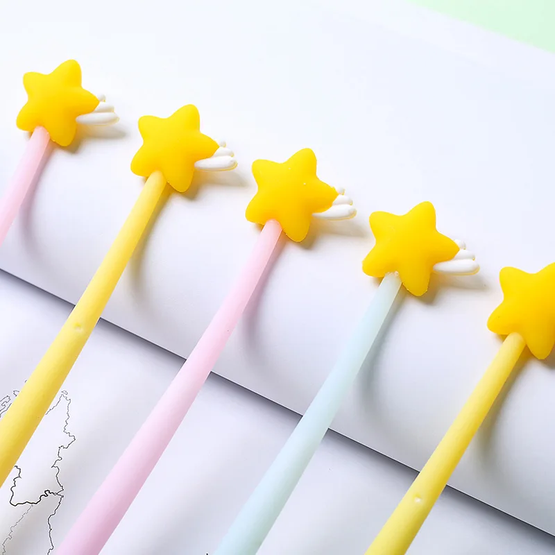 Гелевая ручка Lucky Star 24 шт./лот 0 5 мм черные цветные ручки для письма подарок детей