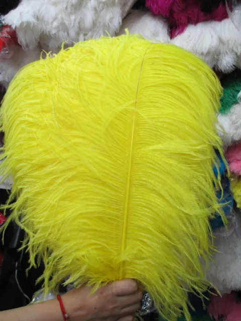 Новинка! Распродажа высококачественных 20 желтых страусиных перьев 55-60 см