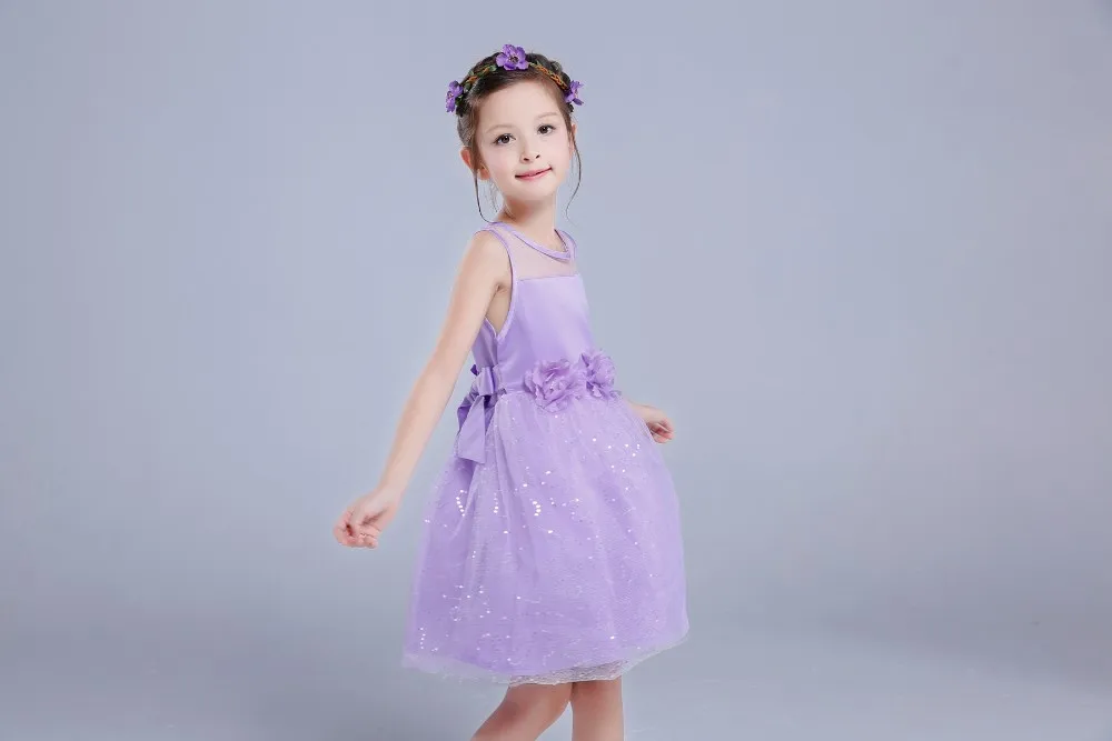 Детское платье с цветочным рисунком для маленьких девочек элегантное подружки