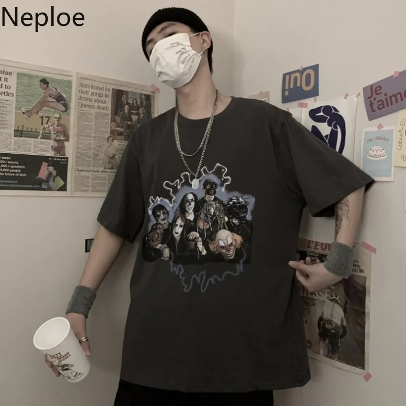 Neploe винтажные свободные футболки с гранж принтом Harajuku модная уличная одежда лето крутая футболка для женщин с круглым вырезом Топы 39862