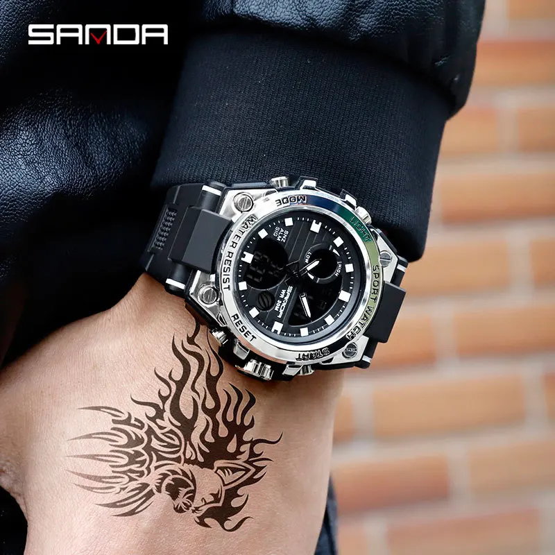 

SANDA 739 Sports Men's Watches Top Brand Luxury Military Quartz Watch Men Waterproof S Shock Clock Wristwatch relogio masculino