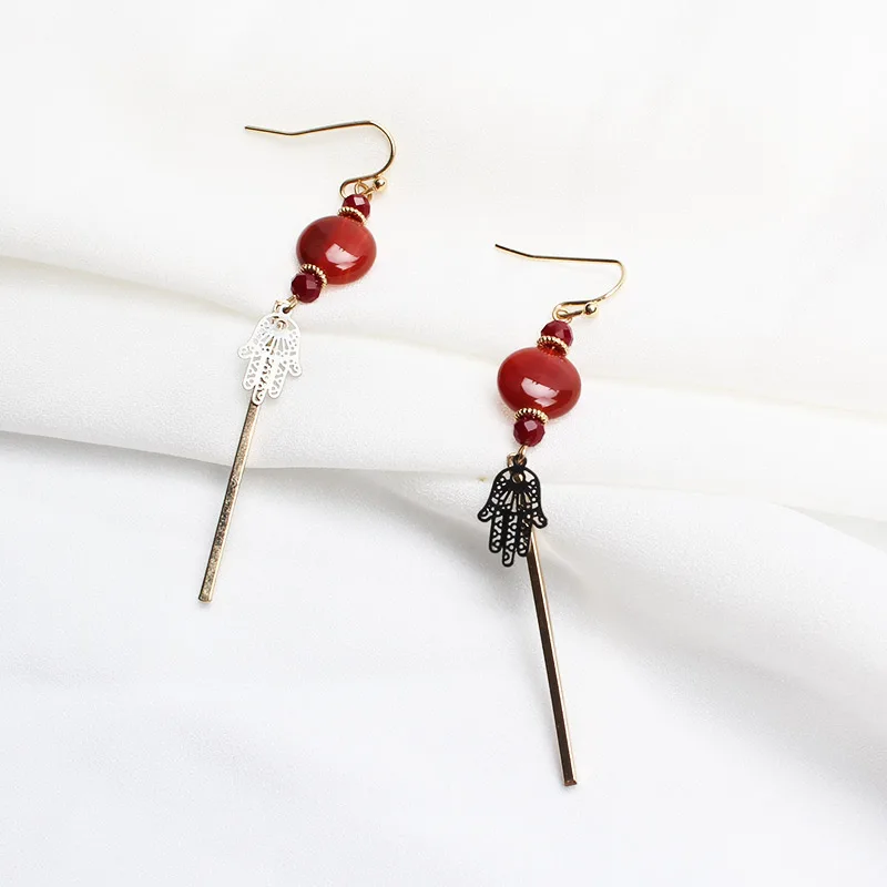 Натуральный камень шаровое женские серьги-подвески jewelry кроваво-красный