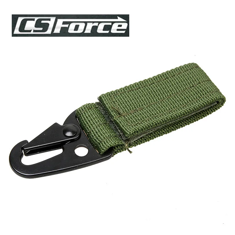 OD L 1pcs Olecranon Shape Tactical Molle Nylon Carabiner Hook Buckles With Key Ring Hanging Belt Buckle Outdoor Hiking Travel Kits - Цвет: OD L