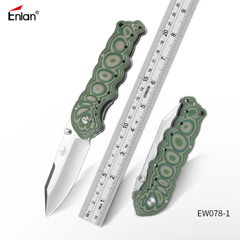 Складной нож гусеницы ENLAN EW078, 8Cr13mov сталь, ручка G10, 58Hrc охотничьи ножи для выживания, подарок для кемпинга, инструмент для активного отдыха