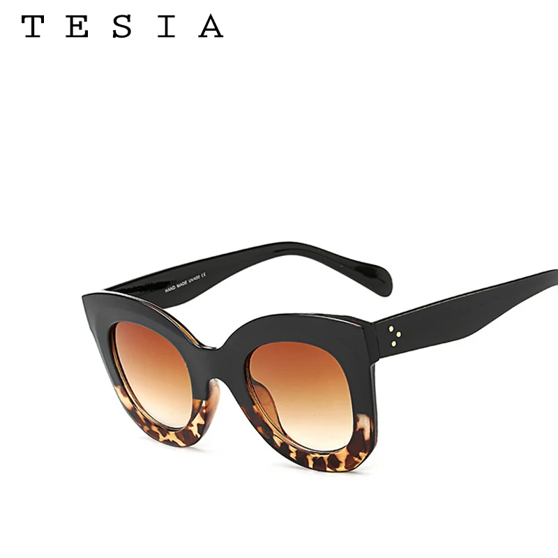 TESIA Модные солнцезащитные очки Женские Ретро кошачий глаз леопардовые для женщин