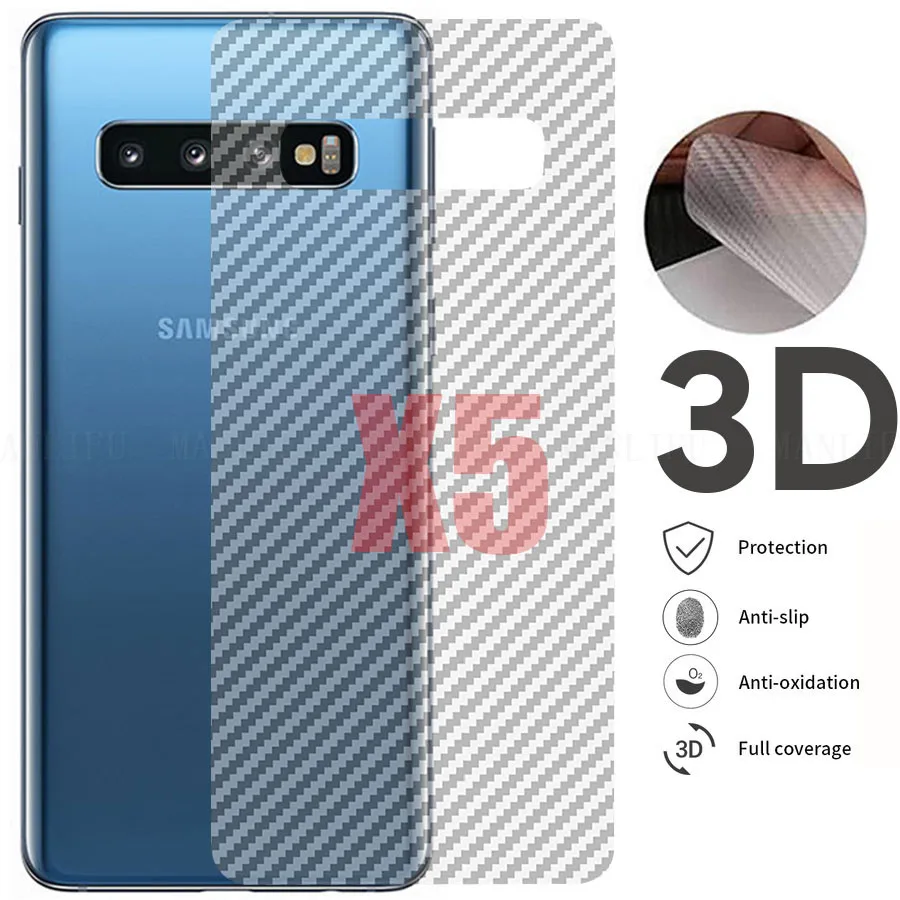 5 шт./лот 3D задняя крышка из углеродного волокна защитная пленка для Samsung Galaxy S8 S9 S10