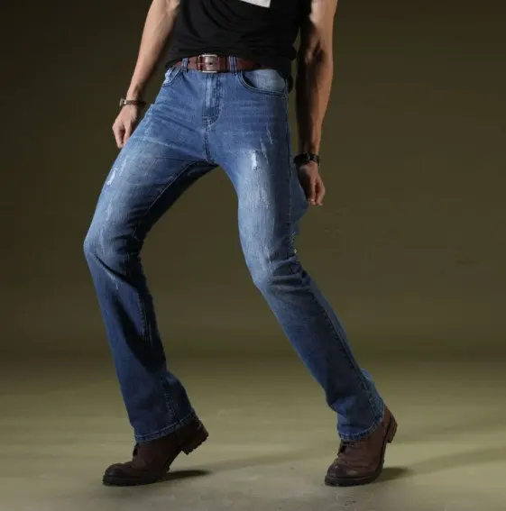 Spring Autumn Men Retro Denim Jeans Pants Slim Fit Jeans Trousers for Men Stretch Boot Cut Jeans Homme
