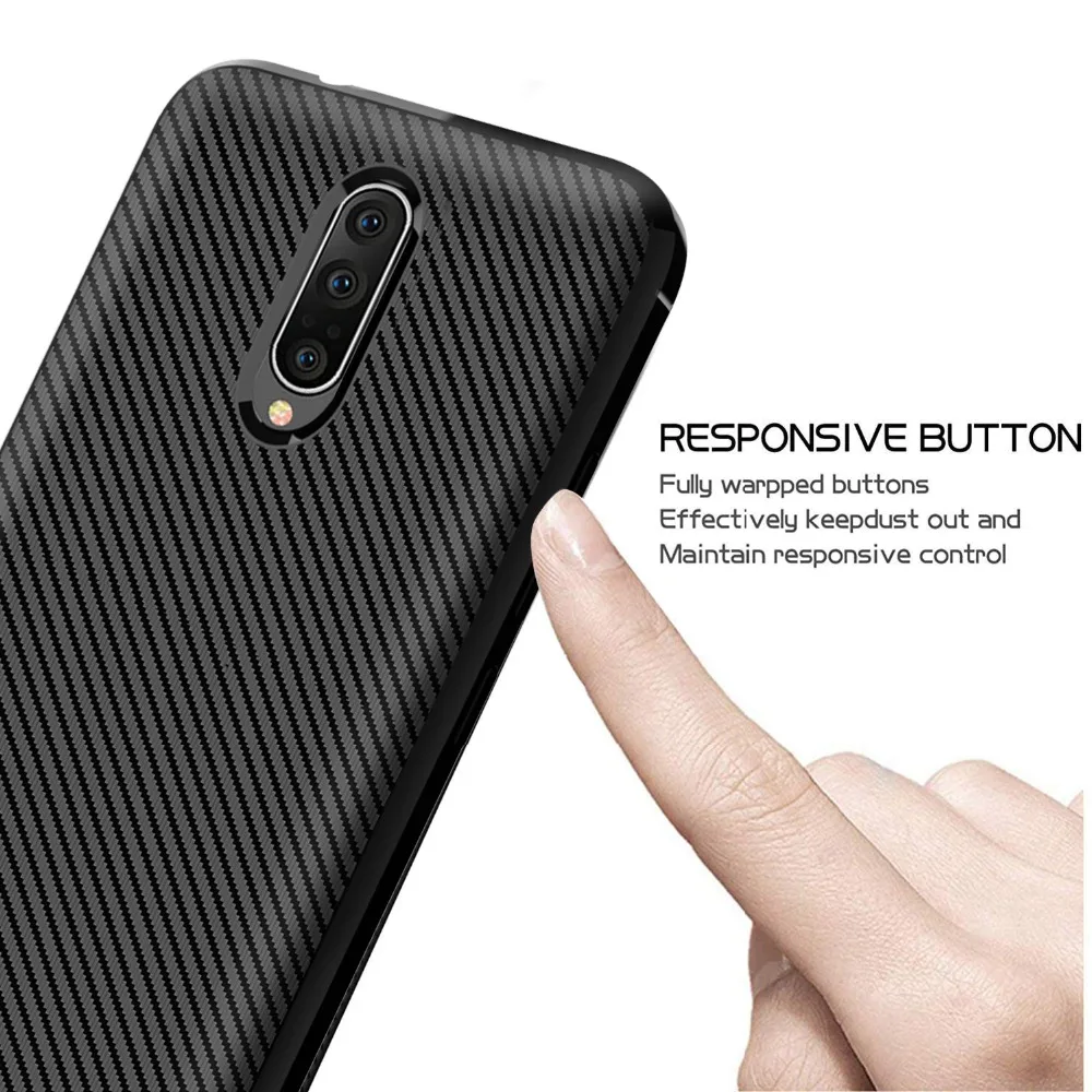 GKK чехол из углеродного волокна для Oneplus 7 Чехол мягкого ТПУ усиленный