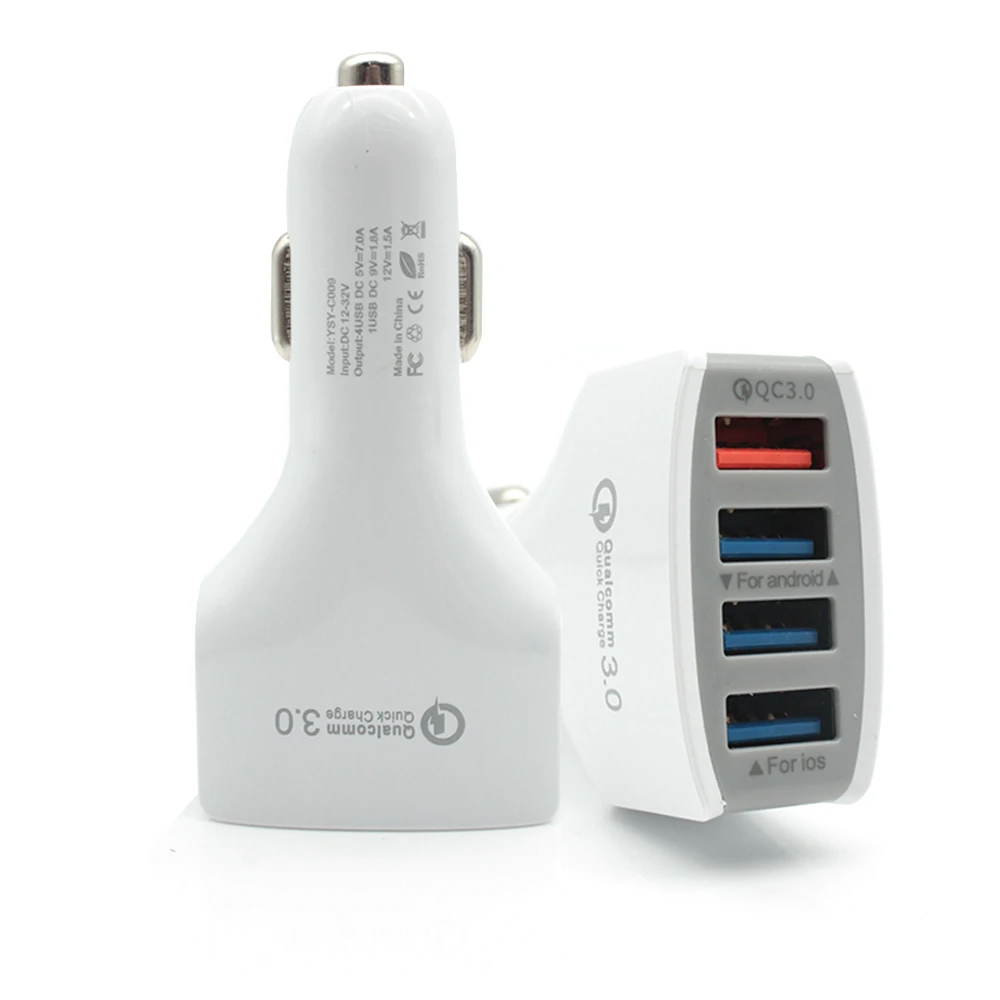 YUSEE быстрое зарядное устройство QC3.0 4 USB Автомобильное Быстрая зарядка для iPhone 6 6plus