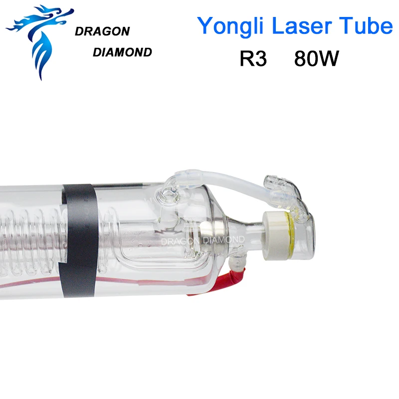 DRAGON DIAMOND CO2 лазерная трубка Yongli R3 80 Вт стеклянная труба металлическая головка