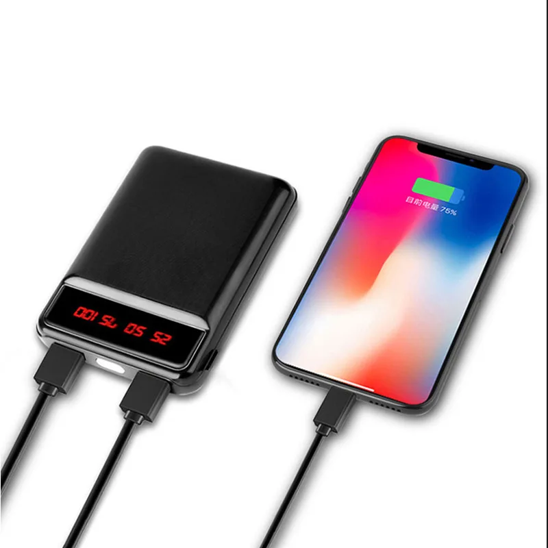 Мини 20000 mAh Мощность bank внешняя Батарея Зарядное устройство цифровой банк двойное